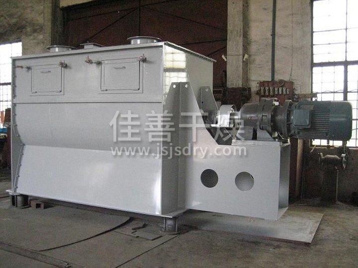 Horizontal screw belt mixer